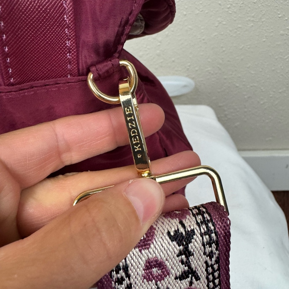 KEDZIE Burgundy Compact Nylon Backpack - Picture 6 of 14